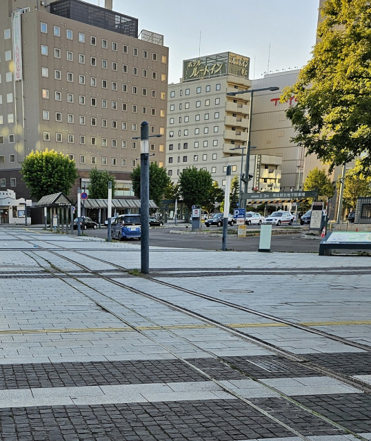 帯広駅前のレール